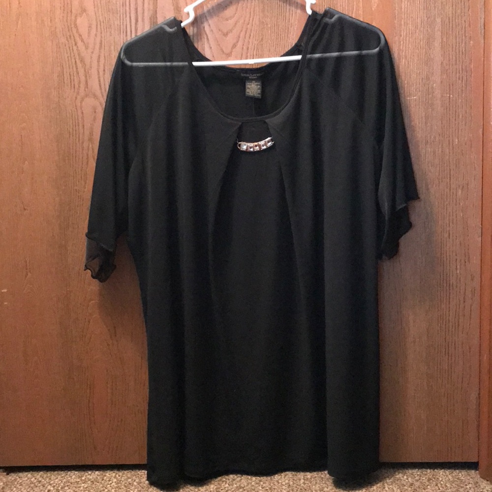 Black sheer sleeve blouse